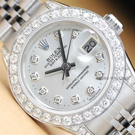 womens rolex watches with diamond bezel|ladies Rolex datejust white dial.